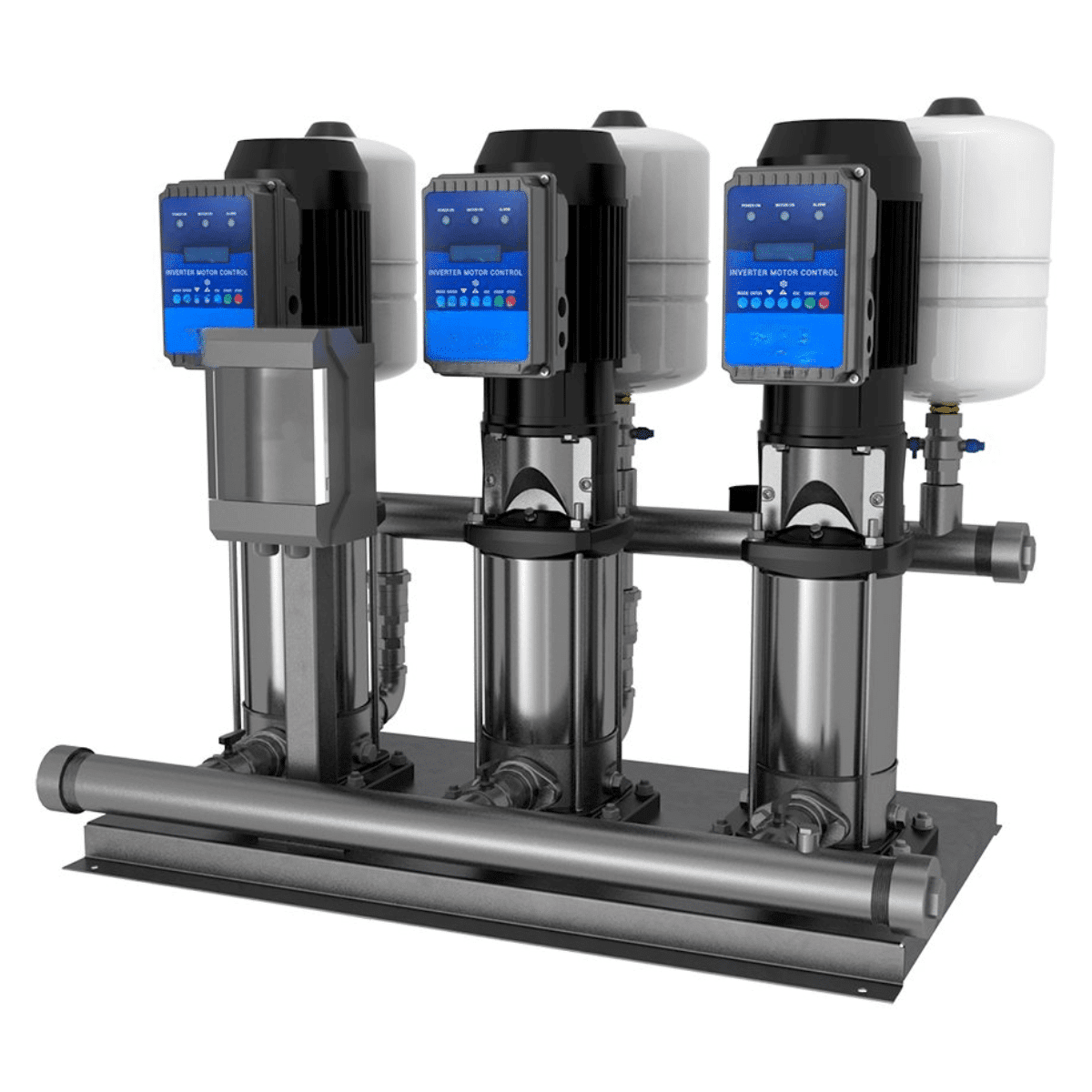NT Cloke Pumps and Water UK Products (12) 2" Vertical Triple Variable Speed Booster Set – 255L/Min @ 11 Bar