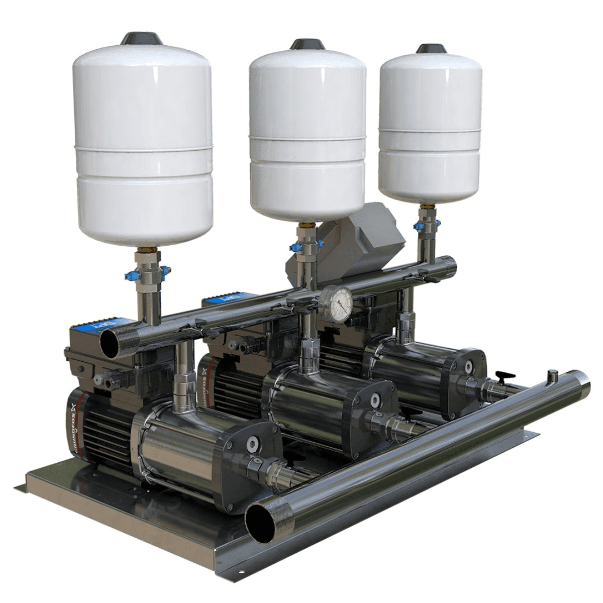 Triple Variable Speed Booster Set 10-3 – 375L/Min @ 4.5 Bar (Grundfos Pumps)